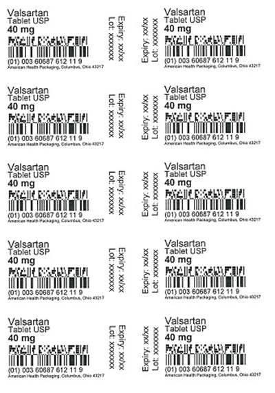 40 mg Valsartan Tablet Blister (40 mg Blister)